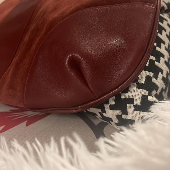 LUCA LUCA Leather Trimmed Suede Hobo Hand Bag - Picture 10 of 16